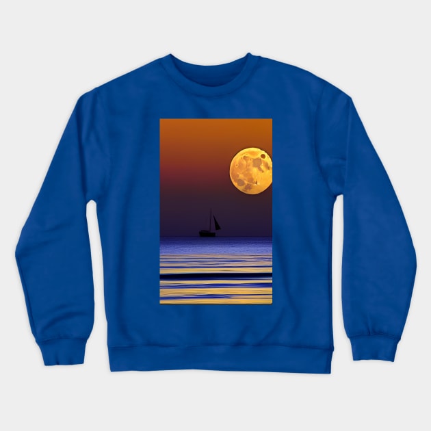 Massive Moon Crewneck Sweatshirt by CreDigi Art